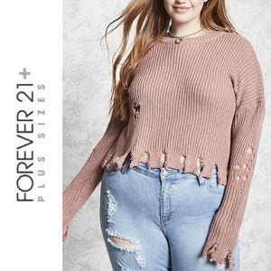 mauve distressed sweater ❤️